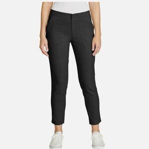 NWT Eddie Bauer  Women’s Black Straight Pants Sz 8 Hiking Outdoor Stretch